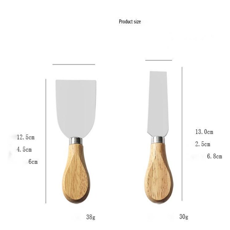 4 st trähandtag ostbräde set ek bambu bröd pizza ostskärare kniv skärare bakverktyg kök matlagning verktyg