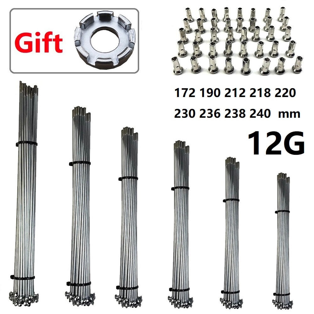 Sdyitn elsykkel terrengsykkel 12g eiker 16/20/24/26/27.5/28/29 tommer 700c sykkeleiker med nipler hjuldeler