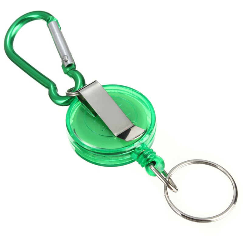 Färgglad infällbar nyckelring id-bricka lanyard namnbricka korthållare tillbehör: Grön