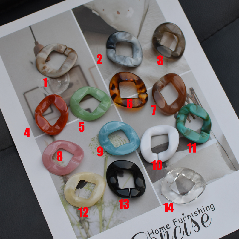 10PCS Set Acrylic Resin Chain Bag Plastic Strap Bag Accessories Shoulder Strap Parts Jewelry Parts Delicate Circles Good