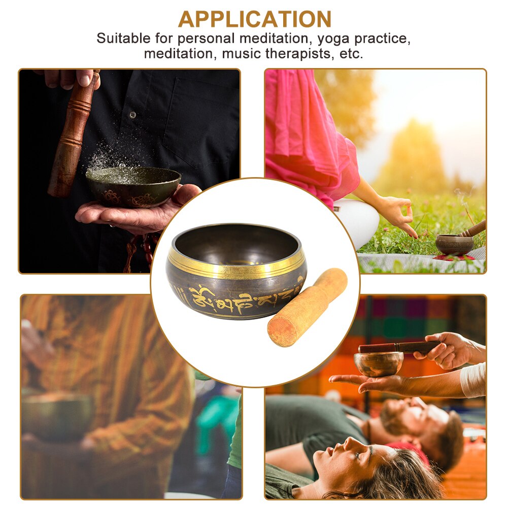 Tibetansk klokkespil syngeskål angriber håndlavet buddha yoga meditation lyd yoga meditation healing kobber syngeskål