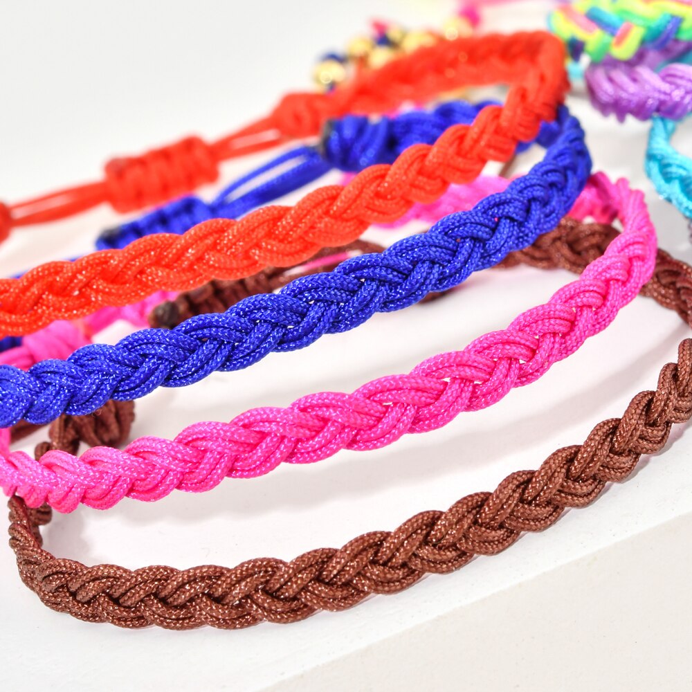 ZMZY Neue Einfache handgefertigt Seil Boho Gewinde Glück Seil Armbinde &Ampere; Armreifen Für Frauen Männer Freundschaft gewebte Regenbogen Armbinde