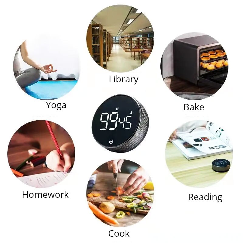 Kitchen Timer Magnetic Countdown LED Digital Timer，Time Management Tool for Classroom Home Work Fitness