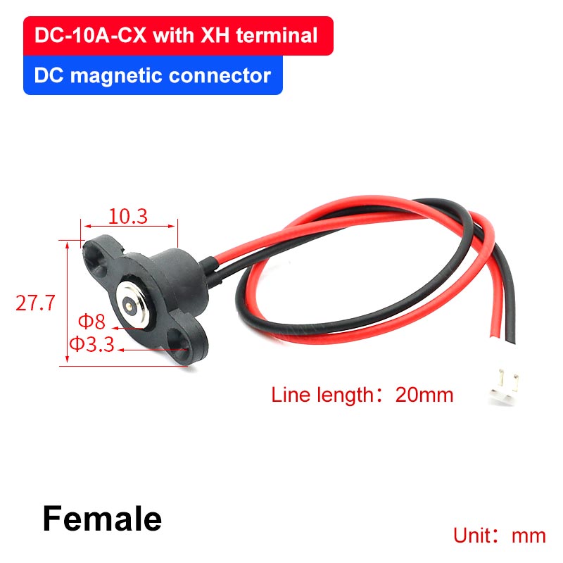 Conector magnético impermeable roscado 10-15A, Cable de carga de energía, contacto de succión magnético USB, Terminal de enchufe macho y hembra: Gris oscuro