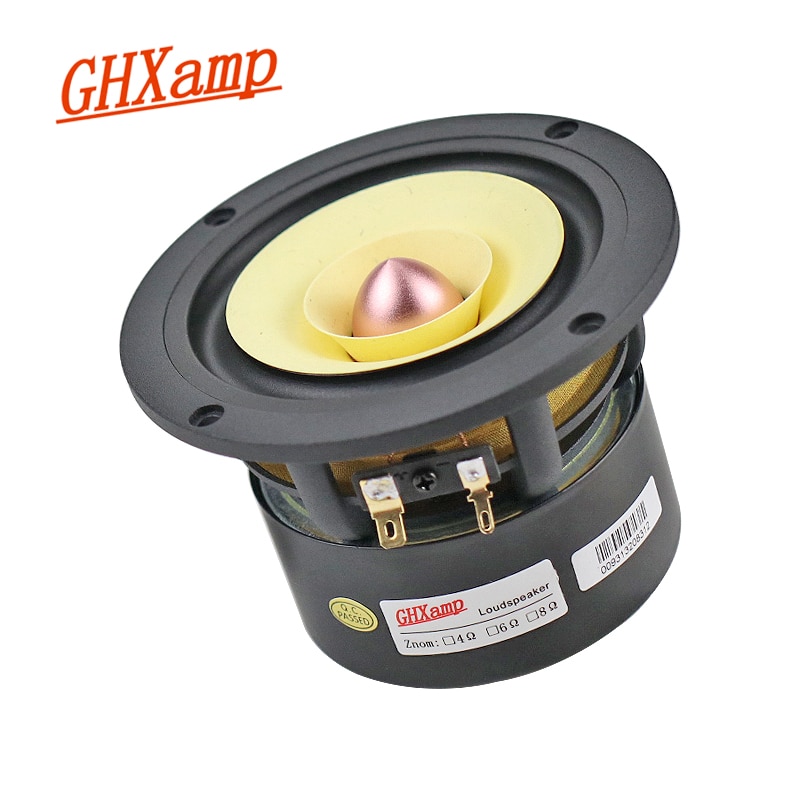 GHXAMP 4 inch 25W full Range Speaker HIFI Bamboo Fiber Aluminum Basin Treble Midrange Thick Bass For Tube Amplifier Round 1PC