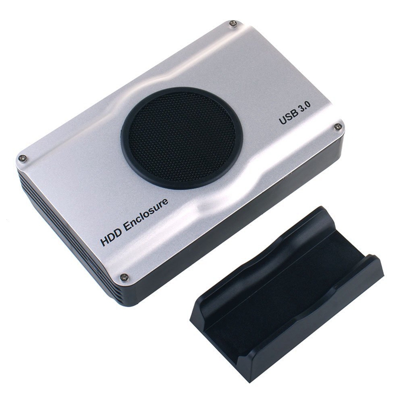 Boîtier de boîtier de disque dur en aluminium USB 3.0 à 3.5 pouces SATA I/ II/ III avec ventilateur de refroidissement (prise maximale de 8 To)
