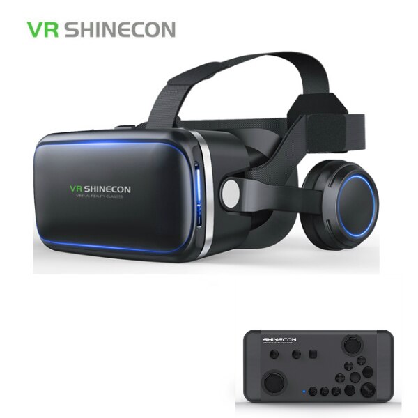 Casque Stereo Shinecon VR Kasten Virtuelle Realität Gläser 3D VR Brille Headset Helm Für Smartphone Clever Telefon Karton Google: VR Plus 088 Fernbedienung