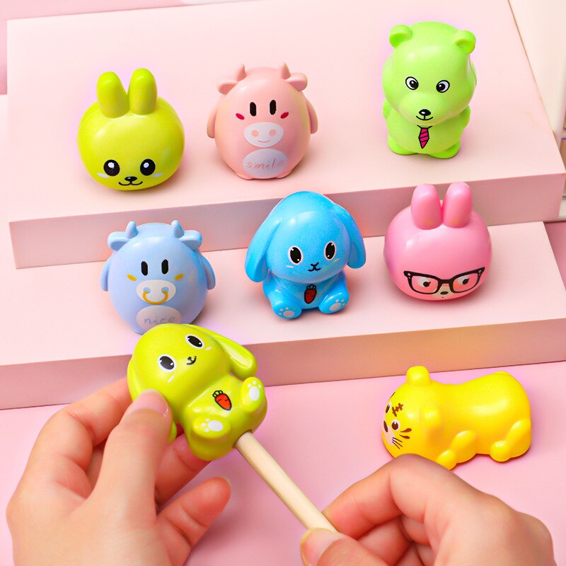 24 PCs Cute Pencil Sharpener Stationery Korea Cute Rabbit Dog Stationary Animal Pencil Sharpeners for Kids School