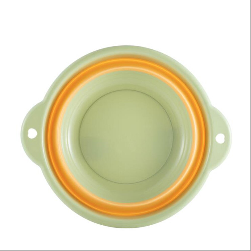 Bærbar silikone, der kan foldes sammen, sammenklappelige håndvaske vaskerum badeværelset køkkenudstyr til husholdningsrengøringsmateriel: Grøn