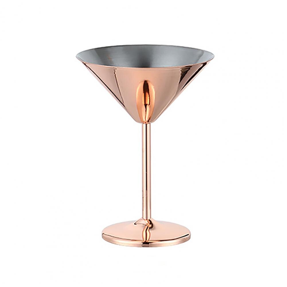 Stainless Steel Wine Glass High Base Anti-rust Exquisite Integrated Champagne Glass Bar Party Supplies Stylish Cocktail Cup: Copper Plated Color