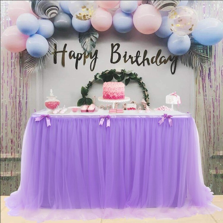 Tutu Tulle Table Skirt Tableware Lace Cover Baby Shower Home Decor Table Skirting Birthday Party decor Wedding table petticoat