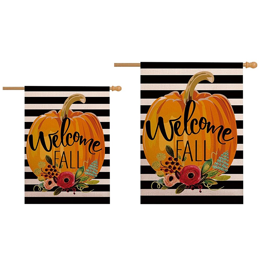 18/40 pouces bienvenue automne banderoles bannière en plein air fête impression drapeau décoratif Halloween accessoires décoration