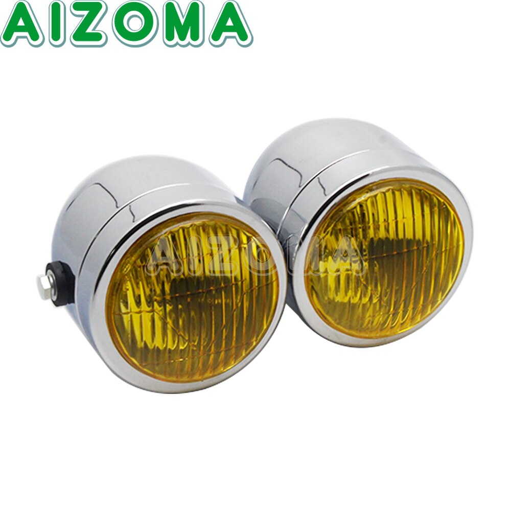Motorcycle Twin Round Headlight Dual Sport 4" Double Dominator Head Lamp Light for Honda Yamaha Suzuki Cafe Racer Vmax Vmx 1200
