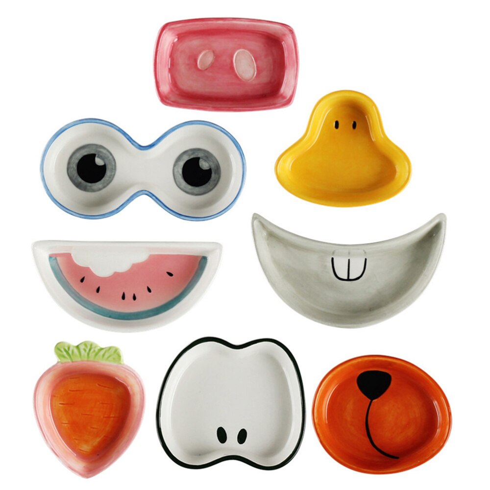 1 Pc Kids Tableware Cartoon Ceramics Sauce Appetizer Plate Food Dipping Plate for Toddlers Teens: Default Title