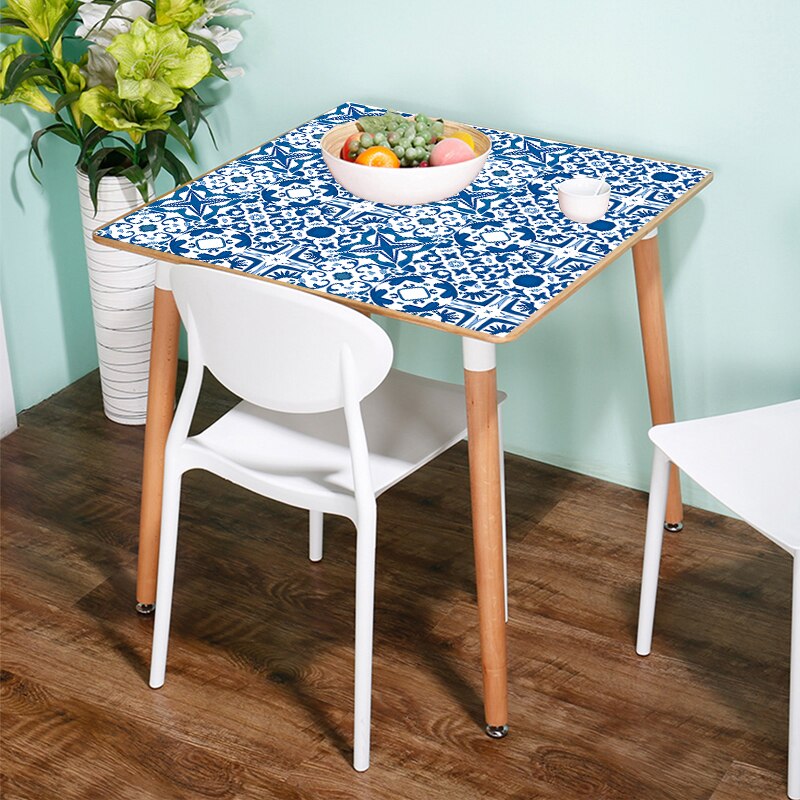 Mediterranean Abstract Tile Wall Sticker Kitchen Bathroom Backsplash Wall Decals Shine Finished DIY Peel And Stick PVC Wallpaper