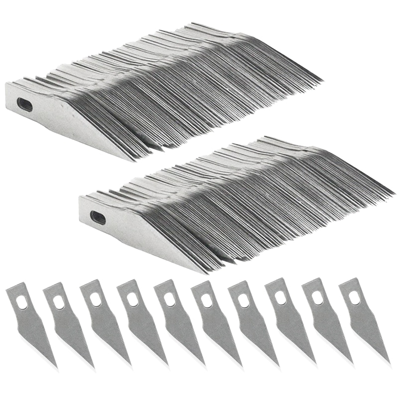 200Pcs Vervanging Hobby Blade Spare Blades Staal Craft Messen Voor Diy Art Werk Snijden