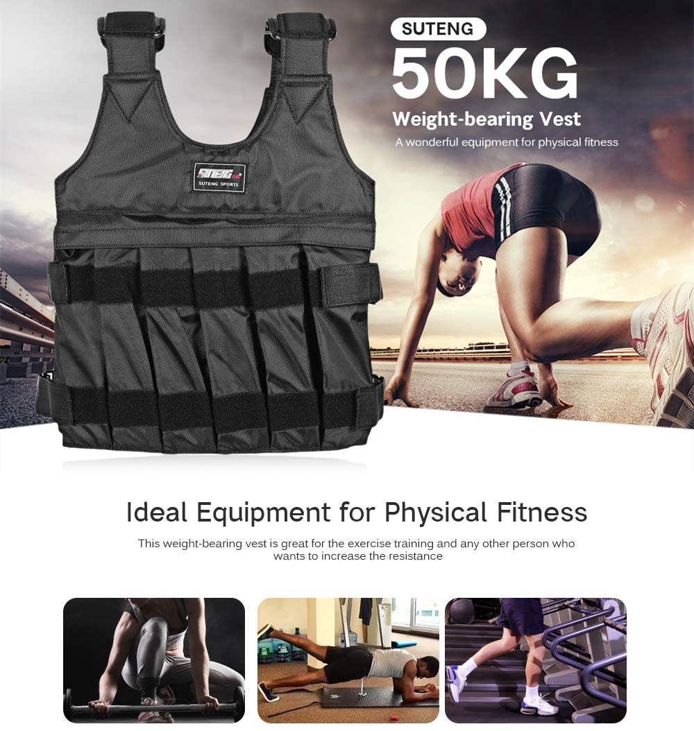 Weighted Vest Max Loading 20/50kg Adjustable Weighted Vest Weight Jacket Exercise Fitness Boxing Training Waistcoat Invisible