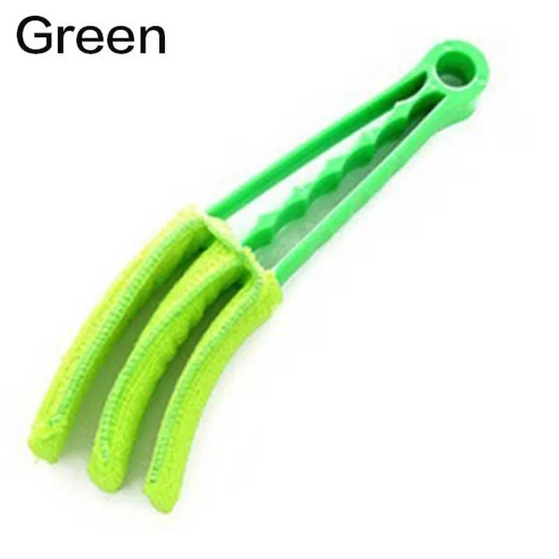 Brosse de nettoyage de lame aveugle vénitienne en Microfibre, pratique, pour climatiseur de fenêtre, plumeau de voiture, sortie de ventilation, brosse de nettoyage: green