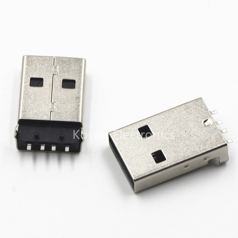 10pcs USB A-type male 180-pin SMD socket head bent male USB plug seat