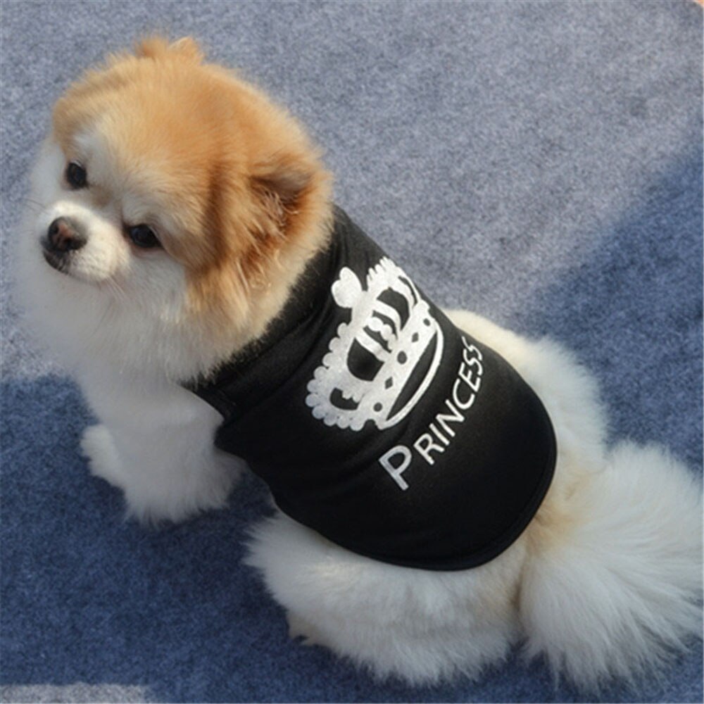 Kleine Hond Kleding Huisdier Kat Vest Cute Kitten Kat Kostuum Puppy Gedrukt Zwarte T-shirt Zomer Dunne Vest Huisdieren Kleding ropa Perro