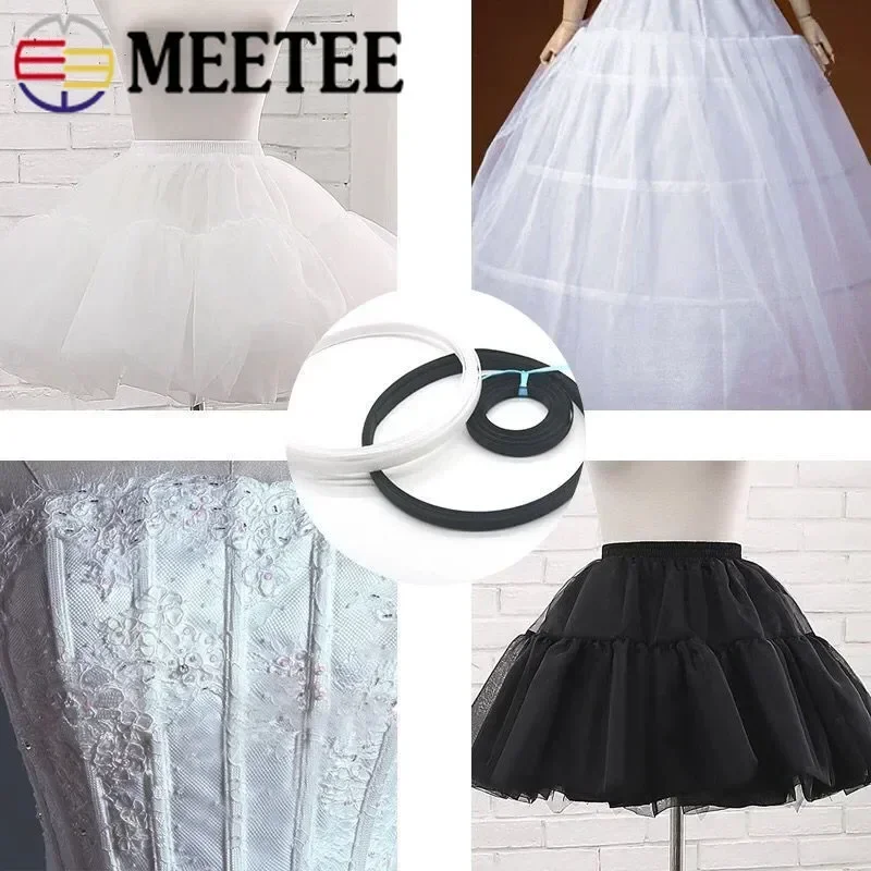 50Yards Meetee 6-15mm Plastic Uitbenen Zwart Wit voor Bras DIY Corset Trouwjurk Maken Naaien Accessoires bot Ondersteuning Tape