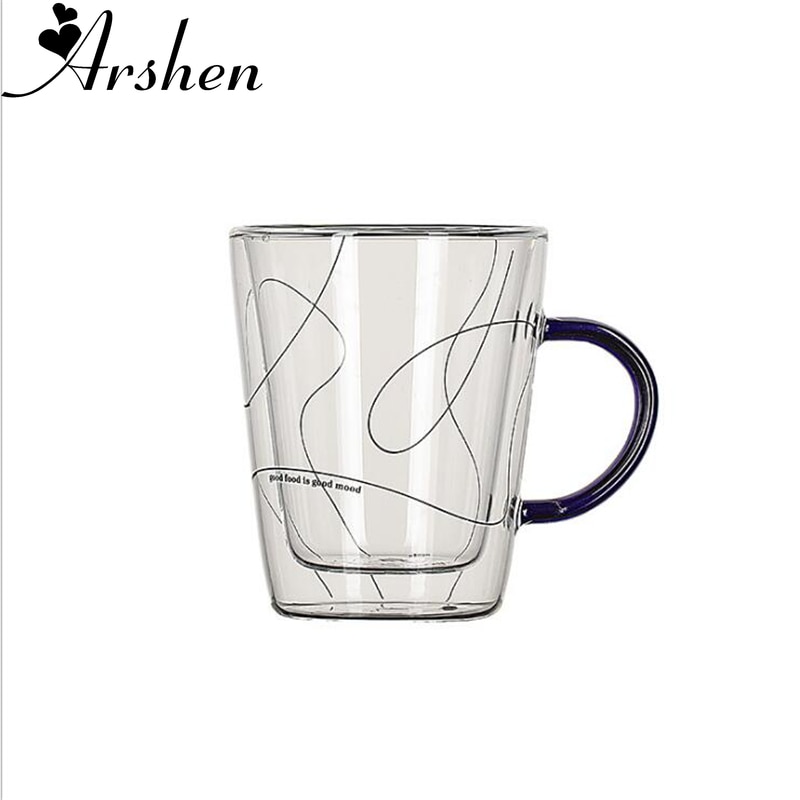 Arshen Double Wall Glass Coffee or Tea Mug