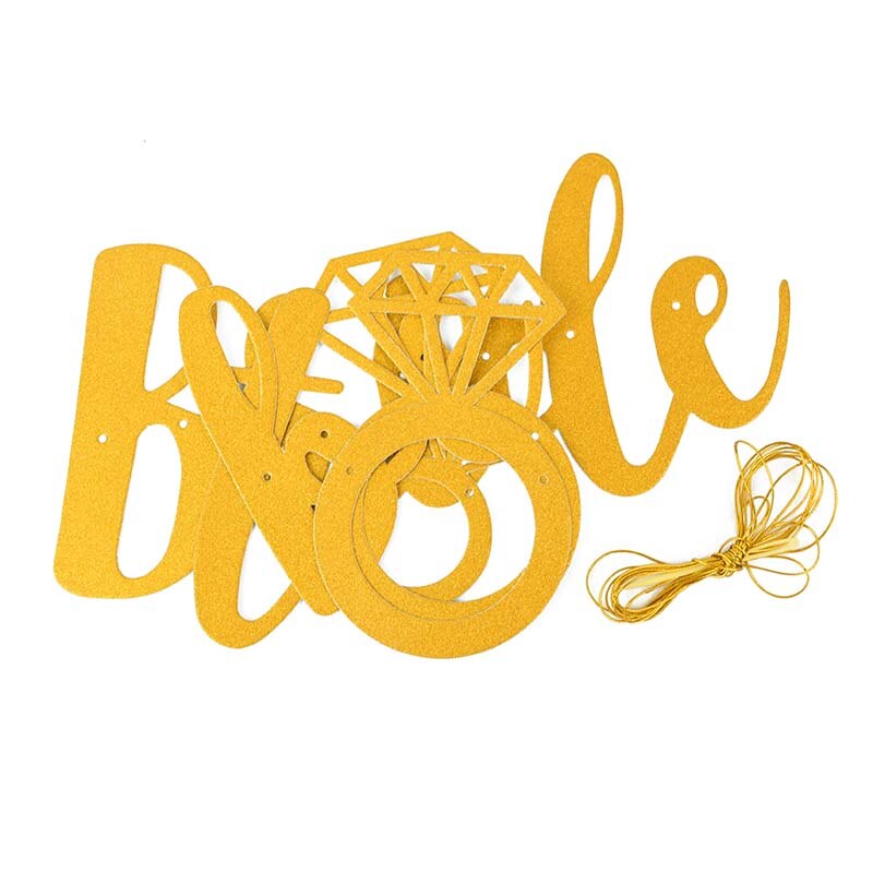 1Pc Bride to be Paper Gold Bunting Garland Banners Flag Hanging Garland Banner For DIY Bride Shower Wedding Bachelor Party Decor