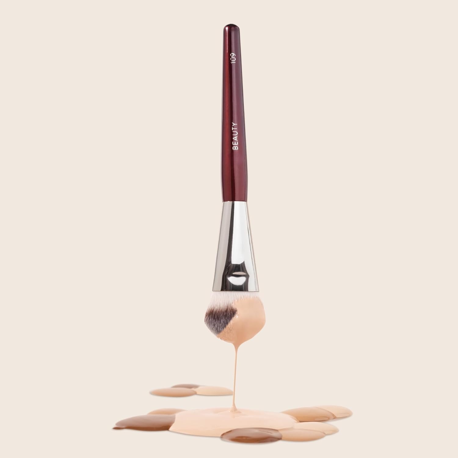 Mini pennello per FONDO CONTORED 109 Pennello per trucco Pennello per il viso per fondamenti liquidi o in crema Bronzer Blush Evidenziatore