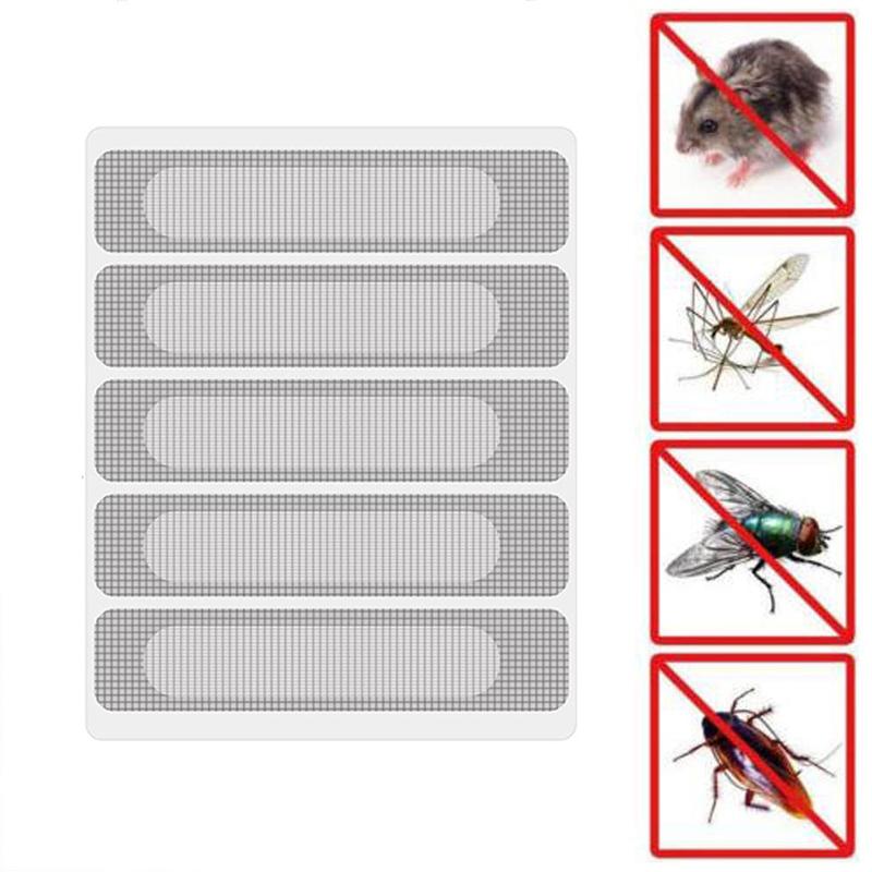 5PCS Window Screen Hole Running Water Stickers Window Weephole Cover Screen Patch Drain Dry Anti-mosquito Net Insert Bug Mesh