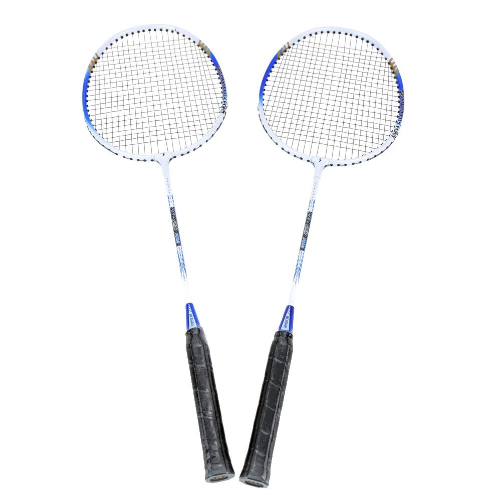 Lightweight Badminton Set 2Pcs/Set Durable Aluminium Alloy Training Badminton Racket Racquet with Carry Bag Sport Equipment: Blue