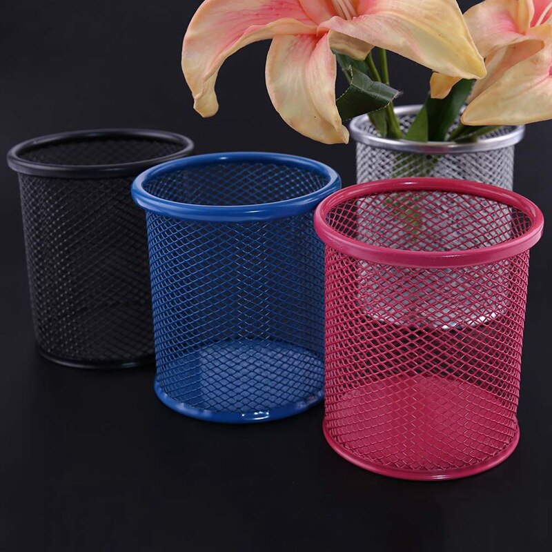 Pennholder kontor skrivebord metall mesh pennestativ blyant papirvarer holder skrivebord organizer stativ blyantveske