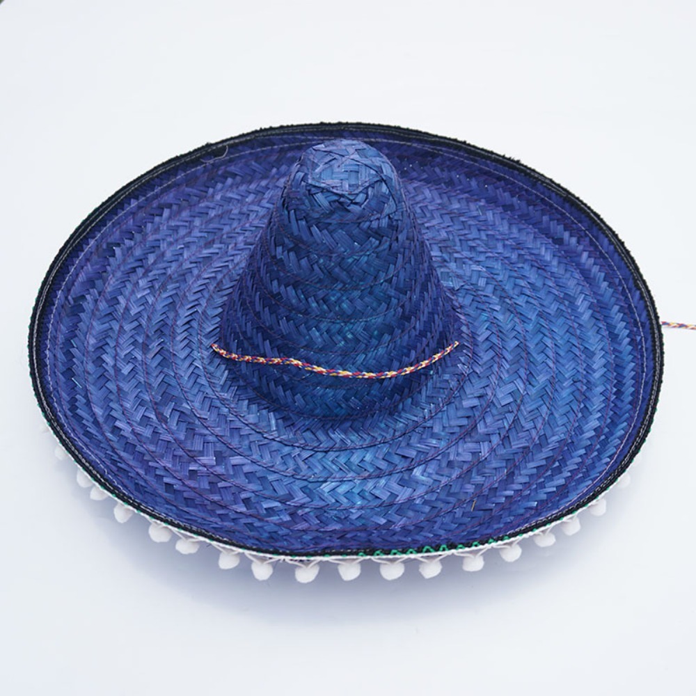 Sombrero de ala ancha de colores para hombre, Sombrero de paja para Mexicana, decoración para el sol, Halloween, Verano: Rojo