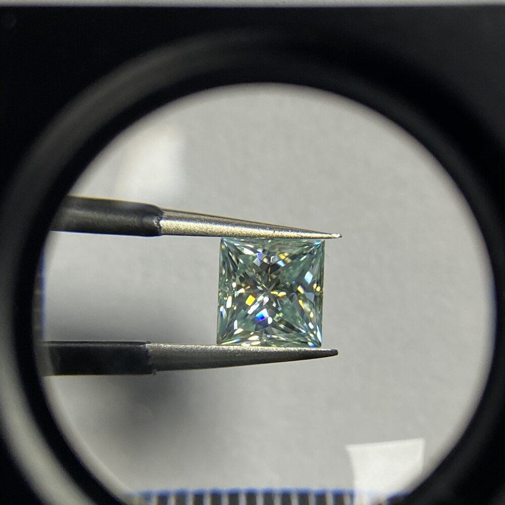 China Meixidian Lab Grown 6*6 Mm 1 Carat Vvs Plein Princess Cut Gemstone Met Gra Certificaat Blauw Moissanite diamonds