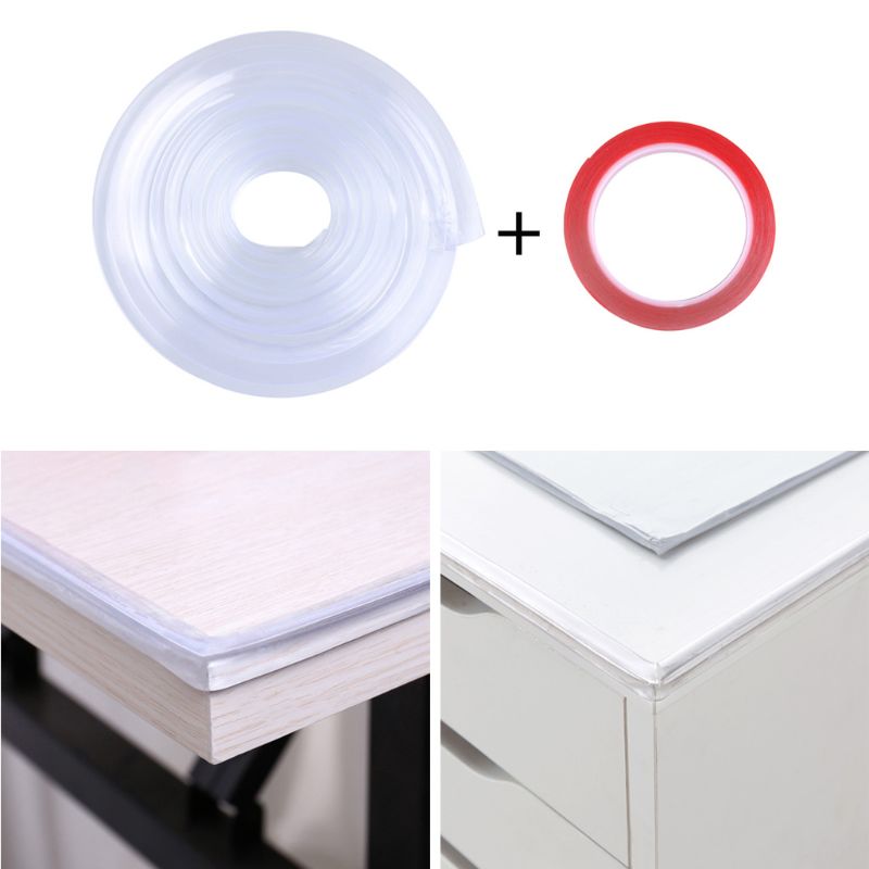 Transparante Tafel Rand Meubilair Guard Hoek Beschermers Bumper Strip Met Dubbelzijdige Tape Voor Kasten, Tafels, lades 1M
