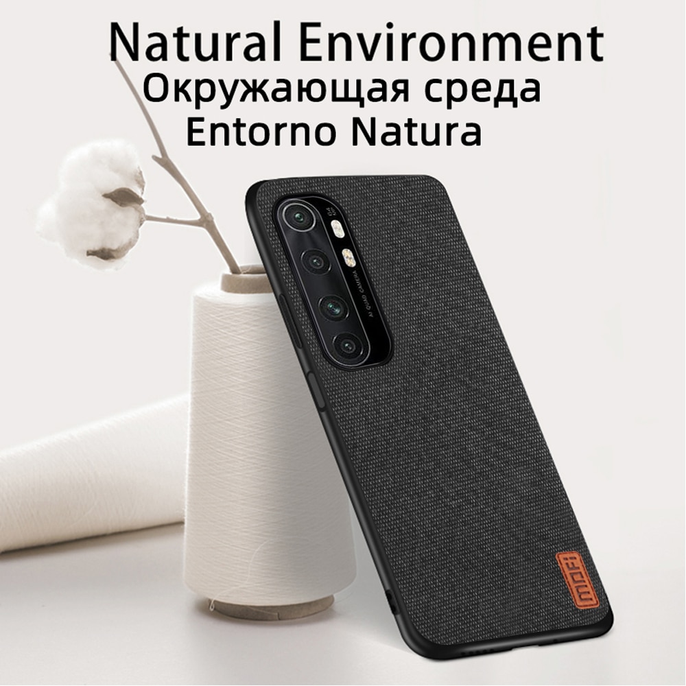 Per Xiaomi Mi Nota 10 Caso di Lite Per Mi Nota 10 Lite Caso MOFi Per Mi Nota 10 Lite Antiurto tessuto di lusso Del Silicone di Caso Della Parte Posteriore