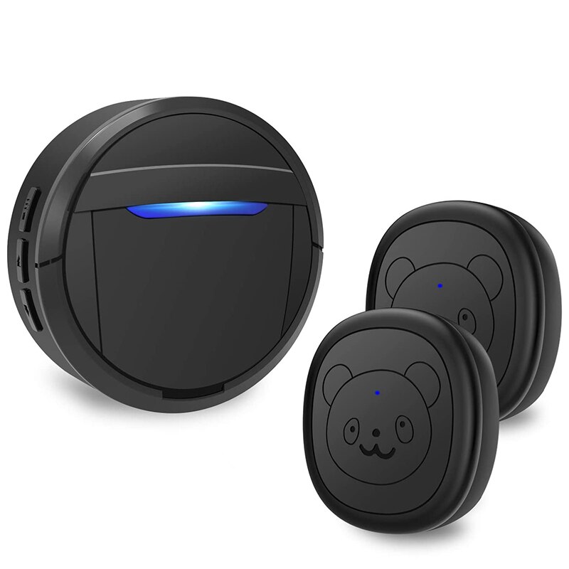 Hond Deurbel, Black & White Draadloze Communicatie Deurbel, waterdichte Smart Bell Voor Puppies Met Super-Licht Druk Op Knop, Ik: Default Title
