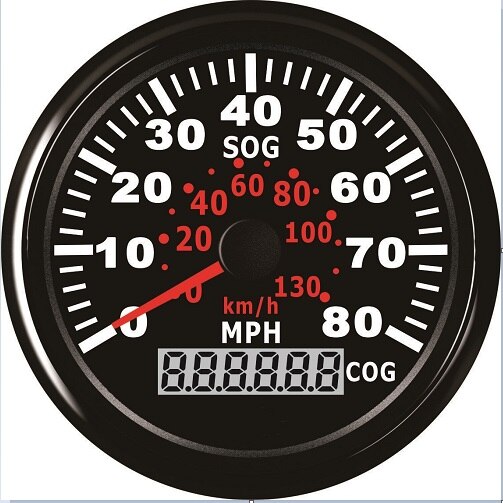 Waterproof 85mm Marine GPS Speedometer Speedo Gauge 80MPH 130KM/H with Backlight 12V/24V: BN