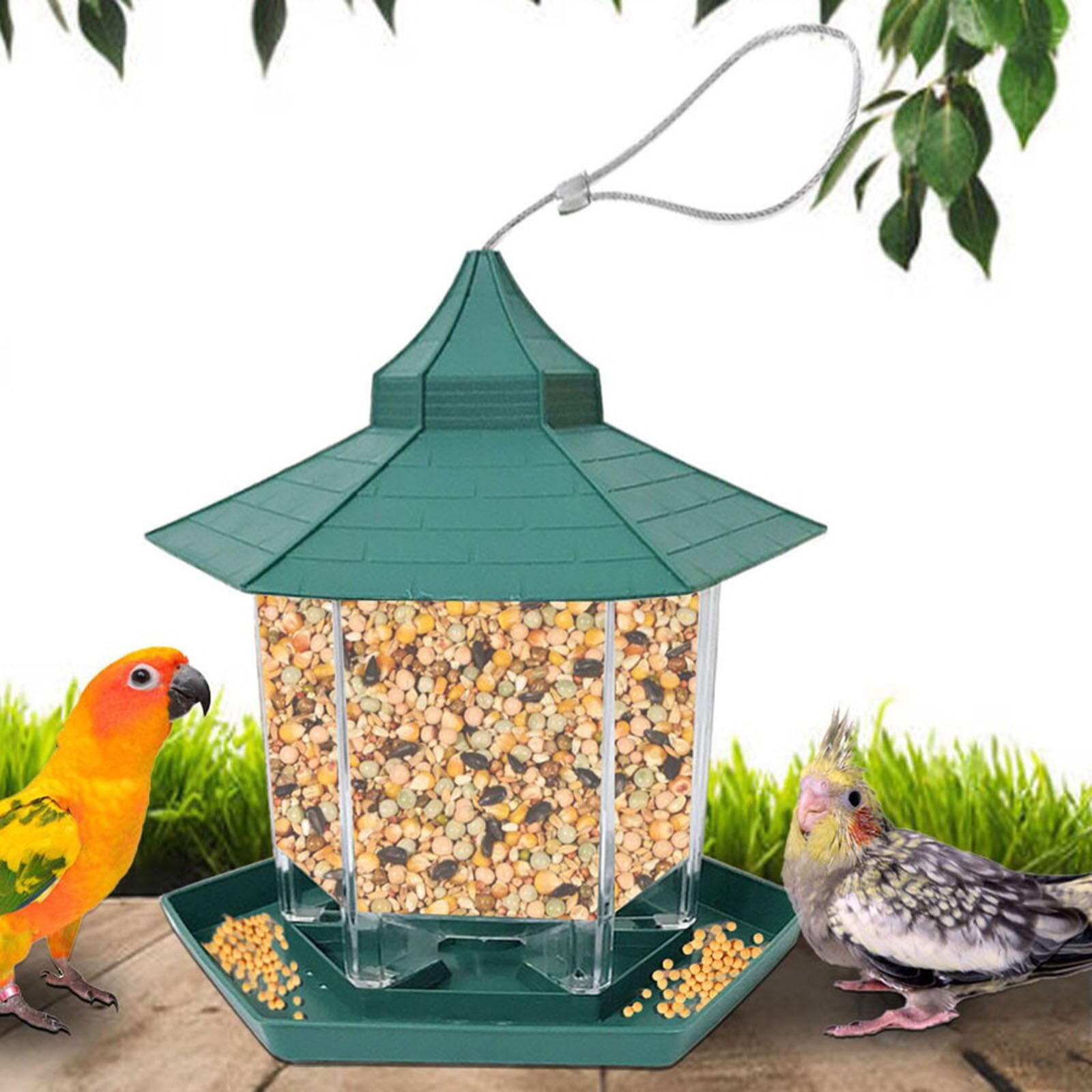 Distributeur de nourriture pour oiseaux, décoration d'extérieur, jardin suspendu, cour sauvage, fournitures d'alimentation pour oiseaux