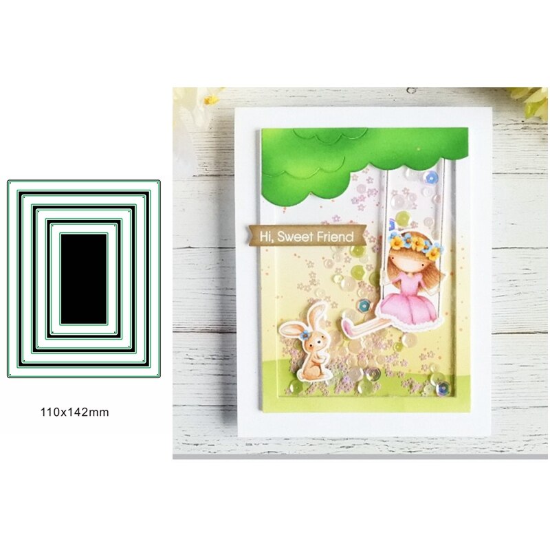 Nombreux coeur tronc rectangulaire cercle cadre lapin métal matrices de découpe bricolage Scrapbooking Album gaufrage papier carte 07: M24