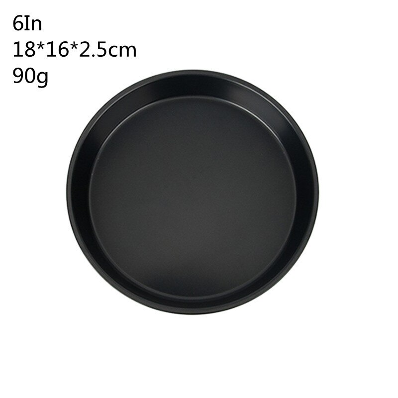 6/8/9/10 Inch Carbon Steel Non-stick Kitchen Round Pizza Plate Pizza Deep Dish Cake Mold Baking Pan Tool Mould Accessories: 6Inch-Black