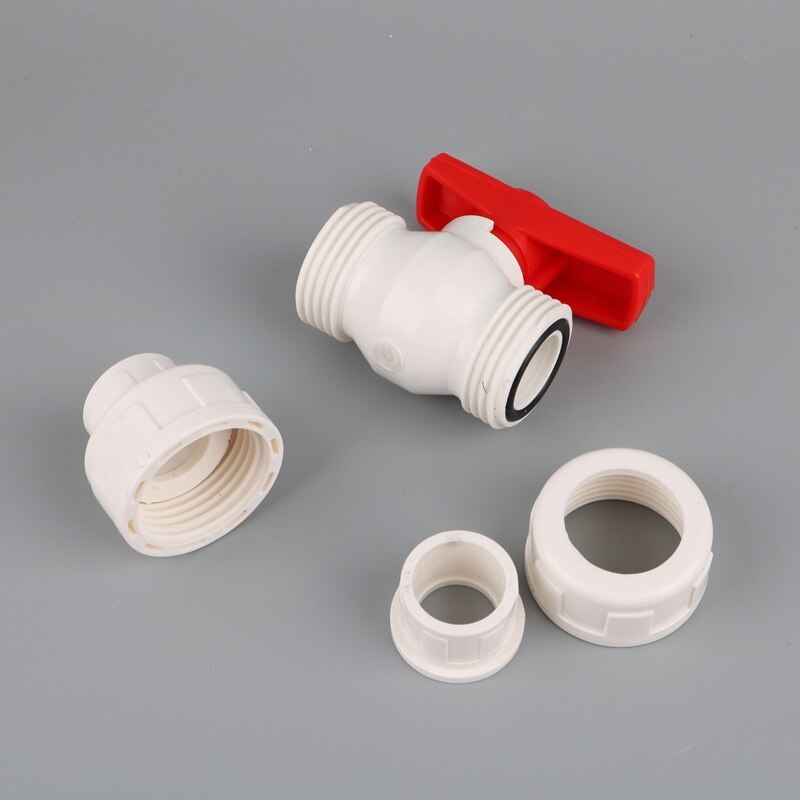 1pc 40mm til40mm pvc kuleventil fagforening skjøt glidestenge ventil 1 1/4 " pvc rørfittings rørlegger adapter tilbehør vannrør fagforening