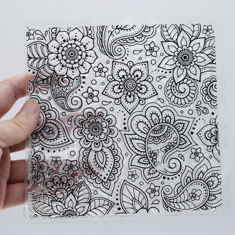 Paisley mandala kukka kuvio tekstuuri leima savelle tee itse keramiikka polymeerisavi työkalut kohokuviointi jäljennösmatto