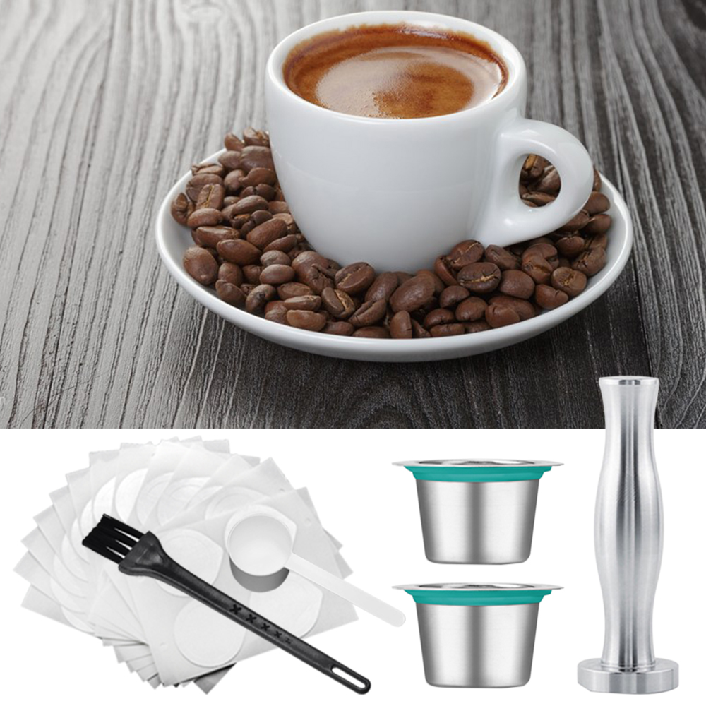 6st Koffiecapsule Filter Set - Roestvrij Staal Hervulbare Cups voor Nespresso Machines