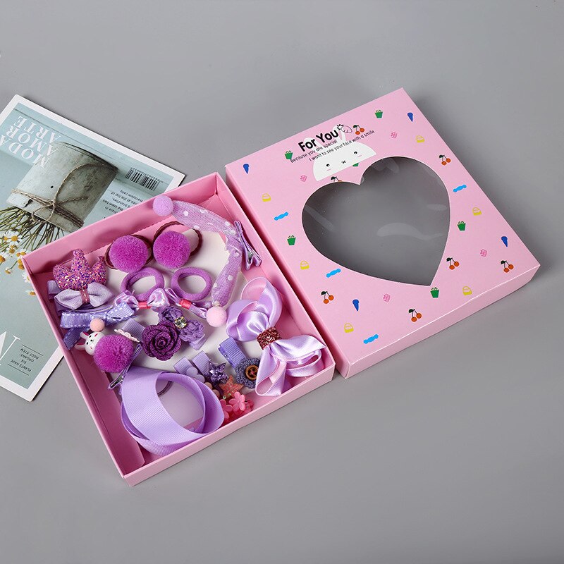 18 stuks/doos baby haaraccessoires set kinderen schattige stoffen strik bloem haarspelden haarspeldjes haarclips meisjes hoofdtooi