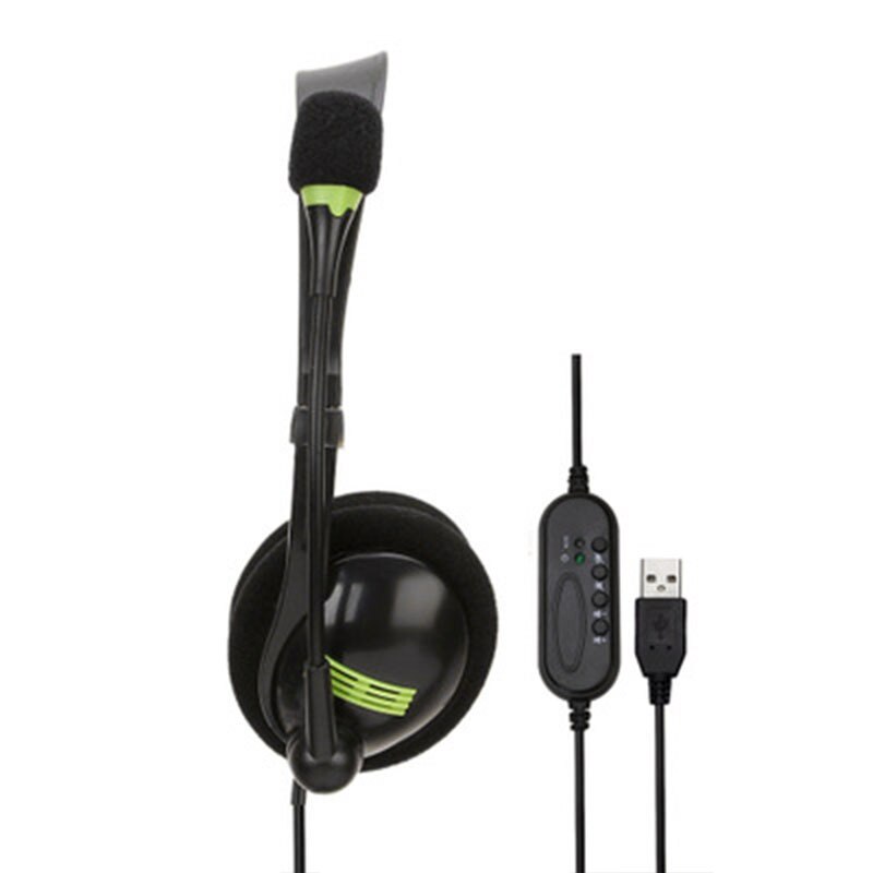 Bra hälsosamt usb-headset datorhörlurar med mikrofon brusreducerande lätt kontorsheadset