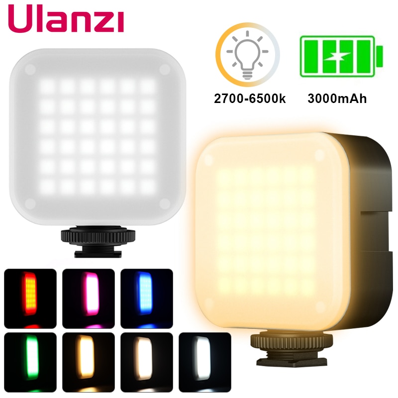 Ulanzi-miniiluminación LED brillante en U para vídeo, 2700k-6500k, 7,5 W, con 6 colores, filtro de efecto RGB para fotografía, Vlog, luz de relleno