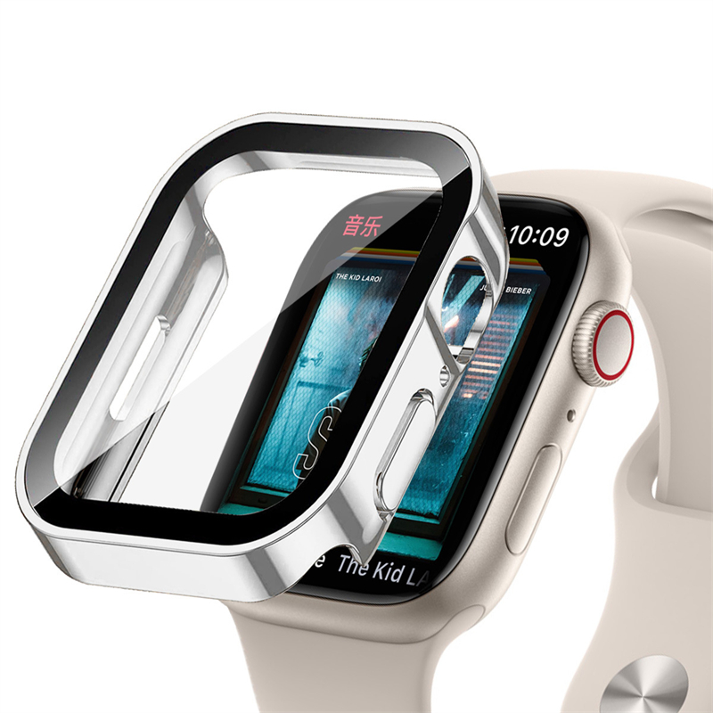 Protecteur d'écran étanche, coque rigide pour Apple Watch 10 9 8 45mm 41mm 44mm 42mm 46mm, couverture complète pour IWatch Ultra 7 SE 6 5 4: Argent / 25mm