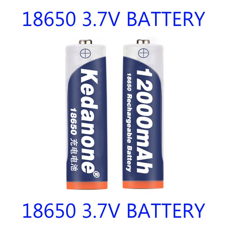 Wiederaufladbarer 18650- zellen-akku 18650 3.7v mah kapazität (li-ionen 12000 für taschenlampen