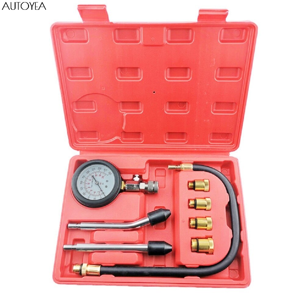 Gasoline Engine Compression Gauge Auto Petrol Gas Engine Cylinder Compression Tester Kit Car Pressure Gauge 300psi 20bar: G326 2 in 1 Cylinde