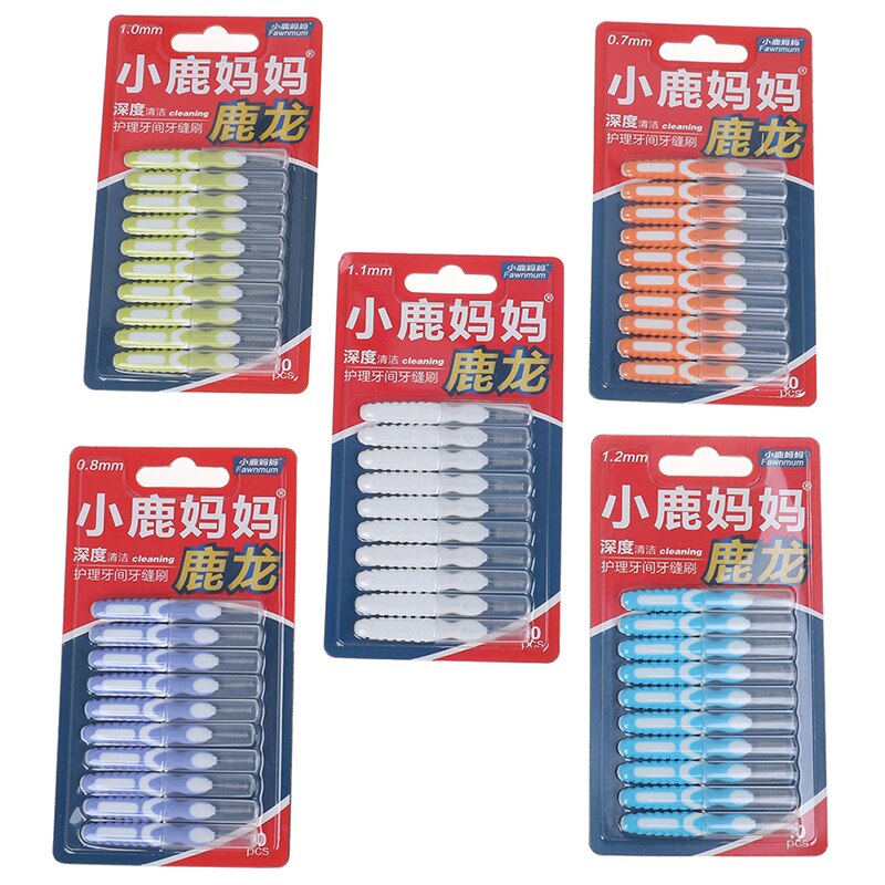 10 Uds. Cepillo Dental Interdental cepillos de limpieza cepillo de dientes Push-pull palillo de dientes para adultos limpiar entre dientes cepillos de limpieza